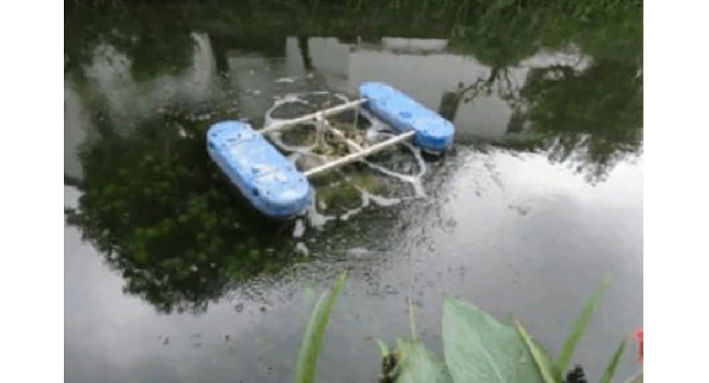 Sewage treatment in a river